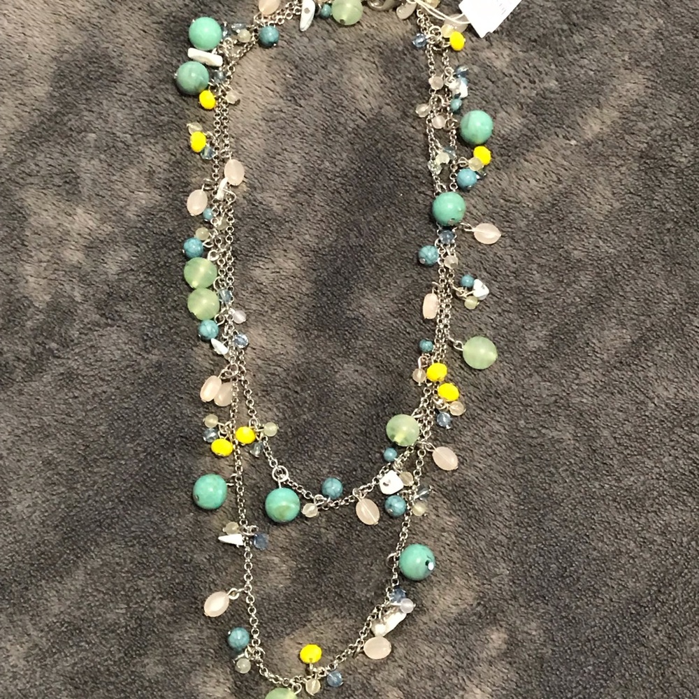 Lia Sophia beachy necklace 36-39”, NWT & box!